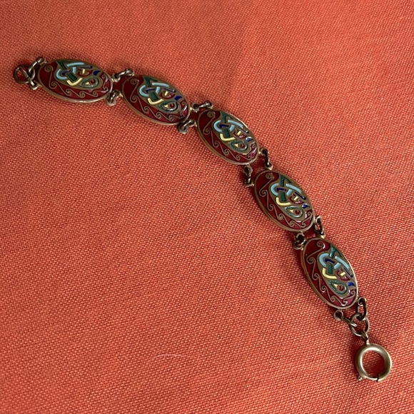 Antique Enameled Bracelet - Picture 1 of 6